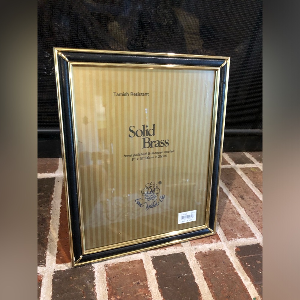 vintage solid brass and black frame picture size 8x10”